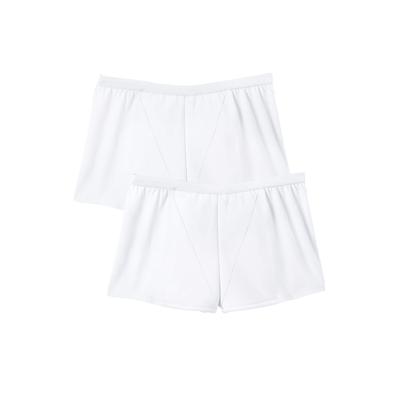 Plus Size Women's Cotton Incontinence Boyshort 2-Pack by Comfort Choice in White Pack (Size 11)