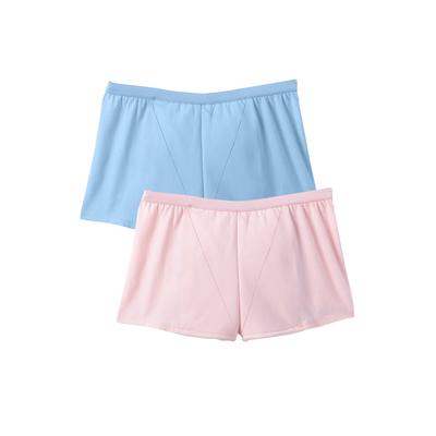 Plus Size Women's Cotton Incontinence Boyshort 2-Pack by Comfort Choice in Pastel Pack (Size 15)