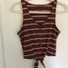American Eagle Outfitters Tops | American Eagle Tie Front Tank | Color: Brown/Pink/Tan/White | Size: S