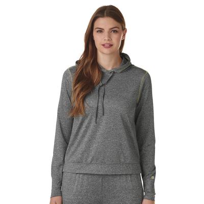 Vevo Active Women's Lightweight Active Hoodie (Size XL) Alloy Grey Heather/Key Lime, Polyester,Spandex