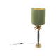 Qazqa - areka - Lampe de table avec Abat-Jour - 1 lumière - ø 250 mm - Bronze - Art Deco
