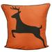 Green Forest Deer Decorative Pillow by Donna Sharp - Green Forest Lodge Decorative Throw Pillow with Orange Deer Pattern - Square