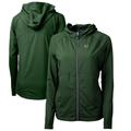 Women's Cutter & Buck Hunter Green Miami Hurricanes Adapt Eco Knit Full-Zip Hoodie