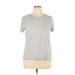 Vince Camuto Short Sleeve Top Gray Crew Neck Tops - Women's Size Large