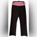 Nike Pants & Jumpsuits | Nike Dri-Fit Wide Leg Yoga Pants Size Large 12-14 Black And Pink Waistband | Color: Black/Pink | Size: L