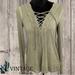 American Eagle Outfitters Tops | American Eagle Outfitters Soft & Sexy Long Sleeve Lace Lace-Up Tee | Color: Green | Size: S