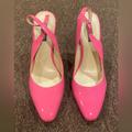 Nine West Shoes | Euc Women’s 9.5 Pink Stiletto Party Pump Sling Back Heel Round Toe Shoe | Color: Pink | Size: 9.5