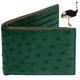 HATA Green Ostrich Bifold Wallet Double Side RFID Blocking Front Pocket Slim Wallet Handmade Exotic Leather Meaningful Gift for Men VINAMOS-08