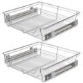vidaXL 2x Pull-Out Wire Basket Metal Kitchen Storage Organizer Shelf 5 Sizes