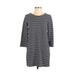 J.Crew Factory Store Casual Dress - Shift Crew Neck 3/4 sleeves: Blue Print Dresses - Women's Size X-Small
