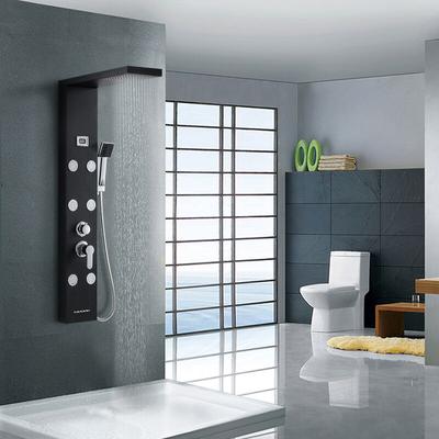 Auralum - Duschpaneel Duscharmaturen Set mit 7 Düsen mit Wassertemperatur Dispaly Duschsystem
