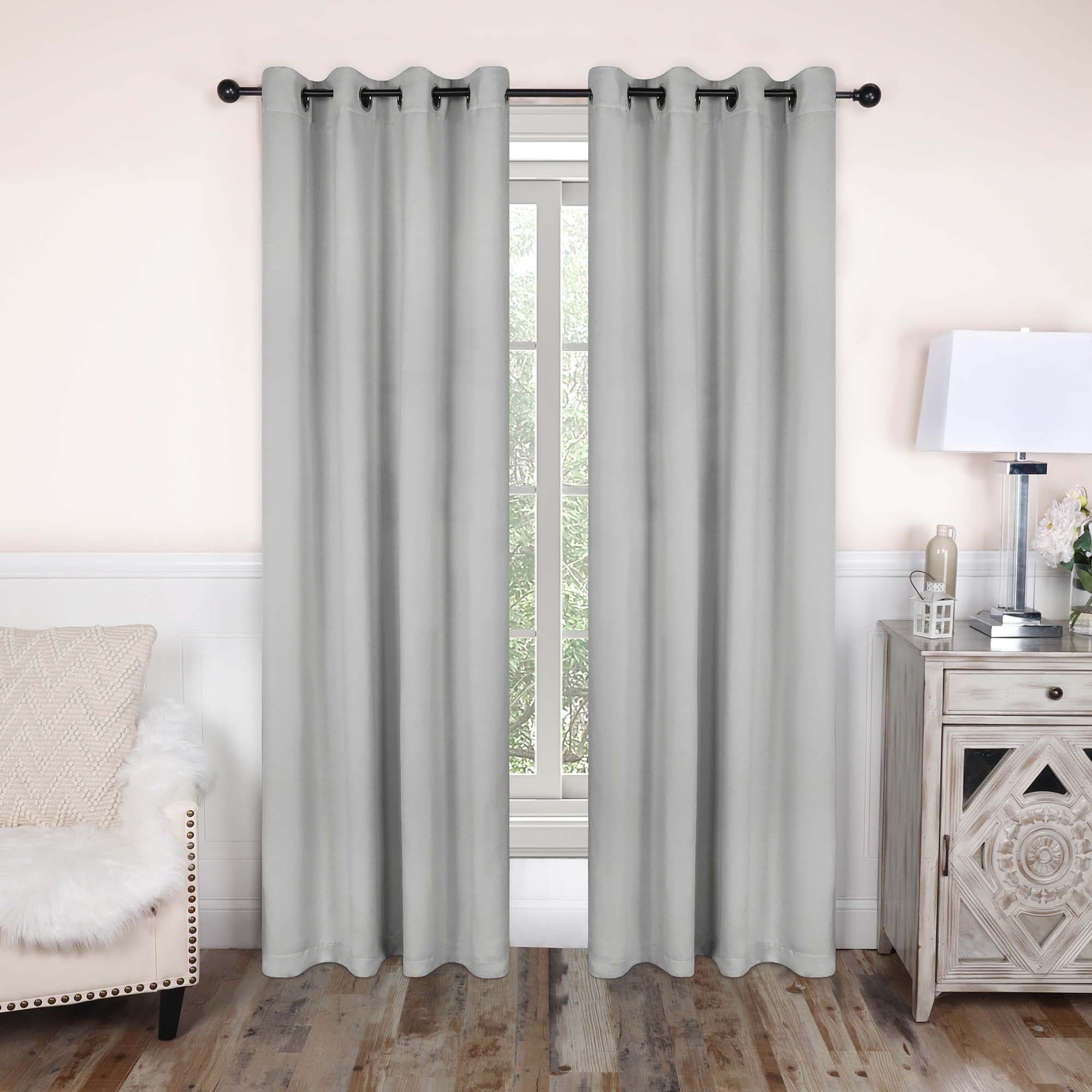 Superior Modern Solid Washable Room Darkening Curtains, Set of 2 Panels