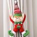 2PCS Christmas Curtain Buckle Tieback Santa Elf Doll Curtain Tiebacks Holdback Fastener Buckle Clamp Window Decorations Wine Bottle Topper Christmas Ornaments Home Holiday Decorations