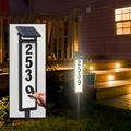 Chiccall Home Decor Outdoor Lighting House Number Waterproof Solar Address Signs For Pedestrian Yard Solar LED Lighting Address Signs For House Gifts for Girls Boys Kids Adults