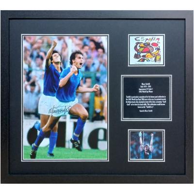 Marco Tardelli signiertes Foto des Finales der Weltmeisterschaft 1982 in Italien – gerahmt Image
