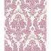 Galerie Wallcoverings Cottage Chic Cottage Chic Large Damask Italian on Non-woven 33' L x 21" W Wallpaper Roll in Pink/White | 21 W in | Wayfair