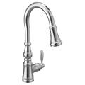 Moen Weymouth Smart Faucet Touchless Pull-Down Sprayer Kitchen Faucet w/ Voice & Motion Control in Gray | 17 H x 5.75 W x 9.25 D in | Wayfair