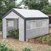 Outsunny 144' W x 85' D Hobby Greenhouse Polyethylene Film/Steel in Gray/White | 85.2 H x 144 W x 85.2 D in | Wayfair 845-298V00WT