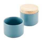 Rachael Ray Ceramic Stacking Spice Jar Set w/ Lid Ceramic in Blue | 5.75 H x 3.25 W x 3.25 D in | Wayfair 48428