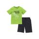 T-Shirt & Bermudas KIDSWORLD "CAN´T GET ENOUGH - Spruch" Gr. 140/146, grün (grün, schwarz) Jungen KOB Set-Artikel T-Shirts