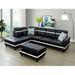 White/Black Reclining Sectional - Latitude Run® Wellington 103.5" Wide Faux Leather Corner Sectional w/ Ottoman Faux Leather | Wayfair