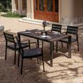 Latitude Run® Rectangular 4 - Person 60.8" Long Outdoor Dining Set w/ Cushions Metal in Gray | 60.8 W x 35.4 D in | Wayfair