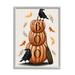 The Holiday Aisle® Boo Ravens Pumpkin Stack by Elizabeth Tyndall - Textual Art on Canvas in Black/Brown/Orange | 14 H x 11 W x 1.5 D in | Wayfair