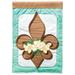 East Urban Home Fleur-De-Lis Magnolia 2-Sided Polyester 18 x 13 in. Garden Flag in Blue/Brown/White | 18 H x 13 W in | Wayfair