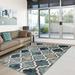 Blue/Gray 60 x 0.31 in Area Rug - Lark Manor™ Ahtziry Contemporary Geometric Trellis Indoor Area Rug Polypropylene | 60 W x 0.31 D in | Wayfair