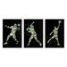 Stupell Industries Geometric Athlete Patterned Sports 3 Pc Wall Plaque Art Set By Arrolynn Weiderhold in Black | 15 H x 10 W x 0.5 D in | Wayfair