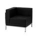 Wade Logan® Amjed Contemporary Modular Left Corner Chair w/ Quilted Tufted Seat & Encasing Frame Leather/Metal in Black | Wayfair