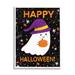 Stupell Industries Happy Halloween Happy Ghost Giclee Art By Emily Cromwell Wood in Black/Brown/Indigo | 20 H x 16 W x 1.5 D in | Wayfair