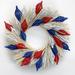 The Holiday Aisle® Dried American Dream 22" Floral Wreath, Wicker in Blue/Red/White | 22 H x 22 W x 5 D in | Wayfair