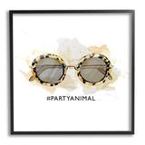 Stupell Industries Party Animal Glam Sunglasses Giclee Art By Alison Petrie Wood in Brown/Gray | 17 H x 17 W x 1.5 D in | Wayfair ar-392_fr_17x17
