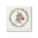 Stupell Industries Merry & Bright Bunny Wreath Canvas Wall Art By Livi Finn Canvas in Gray/Green/Red | 24 H x 24 W x 1.5 D in | Wayfair
