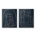 Stupell Industries Contemporary Line Squiggle Shapes 2 Pc Canvas Wall Art Set By Susan Jill Canvas in Blue/White | 20 H x 16 W x 1.5 D in | Wayfair