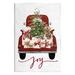 The Holiday Aisle® Joy Holiday Red Gift Truck by Lettered & Lined - Unframed Painting on MDF in Green/Red/White | 15 H x 10 W x 0.5 D in | Wayfair