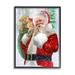 The Holiday Aisle® Jolly Shh Santa Claus Gift Sack by P.S. Art - Graphic Art on Canvas in Brown/Green/Red | 14 H x 11 W x 1.5 D in | Wayfair