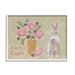 The Holiday Aisle® Happy Easter Bunny Rose Bouquet by Pam Britton - Textual Art on Canvas in Brown/Gray/Pink | 24 H x 30 W x 1.5 D in | Wayfair