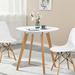 Corrigan Studio® Ladli Wood Dining Table In White Wood in Brown/White | 31.5 H x 31.5 W x 31.5 D in | Wayfair 62565B8B457F472CA80D774E3B1A66CE