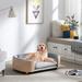 Tucker Murphy Pet™ Dog Bed Pet Sofa w/ Solid Wood Legs & Bent Wood Back, Velvet Cushion Polyester in Gray | 11.02 H x 26.77 W x 15.75 D in | Wayfair