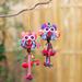 The Holiday Aisle® Christmas Hanging Figurine Ornament Set of 2 Fabric in Pink/Indigo | 7.75 H x 3.1 W x 1.8 D in | Wayfair