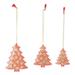 The Holiday Aisle® 3 Piece Christmas Hanging Figurine Ornament Set Wood in Brown/Red | 4.3 H x 3.5 W x 0.2 D in | Wayfair