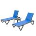 Latitude Run® 3 Piece Outdoor Metal Chaise Lounge w/ Table Set Metal in Blue | 32 H x 27 W x 64 D in | Wayfair E7EE74B239A148718ADB4E0A83D34CF1