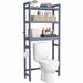 Rosecliff Heights Aveera Solid Wood Freestanding Over-the-Toilet Storage Solid Wood in Gray/Blue | 64.2 H x 24.8 W x 10.3 D in | Wayfair