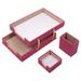 Latitude Run® 3 Piece Desk Organizer Set Faux Leather in Pink | 23 H x 16 W in | Wayfair 5E1549C3153E4A56859A57299568F15B