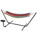 Arlmont & Co. Hovey Double Camping Hammock w/ Stand Polyester/Cotton in Red/White/Blue | 43.3 H x 129 W x 39.3 D in | Wayfair