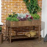 Outsunny en Raised Garden Bed w/ 8 Slots, Elevated Planter Box Stand w/ Open Shelf For Limited Garden Space To Grow Herbs, Vegetables, & Flowers | Wayfair