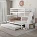 Frederich Twin over Full Standard Bunk Bed w/ Trundle by Harriet Bee Wood in White | 65.3 H x 57.8 W x 90.8 D in | Wayfair