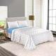 Rohi Rosebud Floral Flannelette Brushed Cotton King Size Bed Sheet Set | 1x Flat Sheet | 1x Fitted Sheet and 2x Pillow Covers (King, Blue)